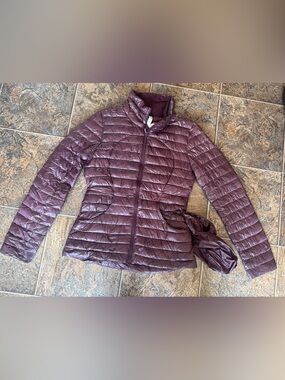 Lululemon Pack It Down Shine Puff Quilted Water Repellent Jacket Burgundy Size 6